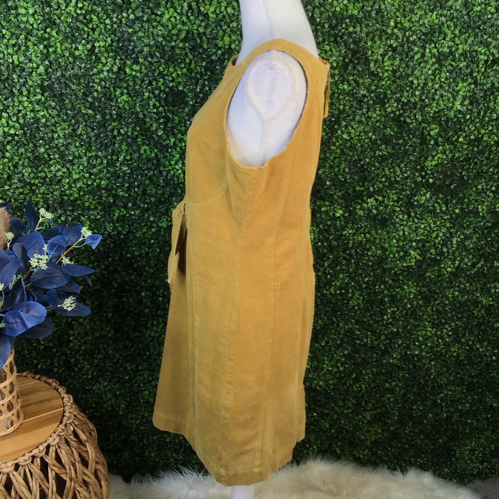 NWOT Anthropologie HOLDING‎ HORSES Mustard corduroy Midi Dress - Picture 2 of 7